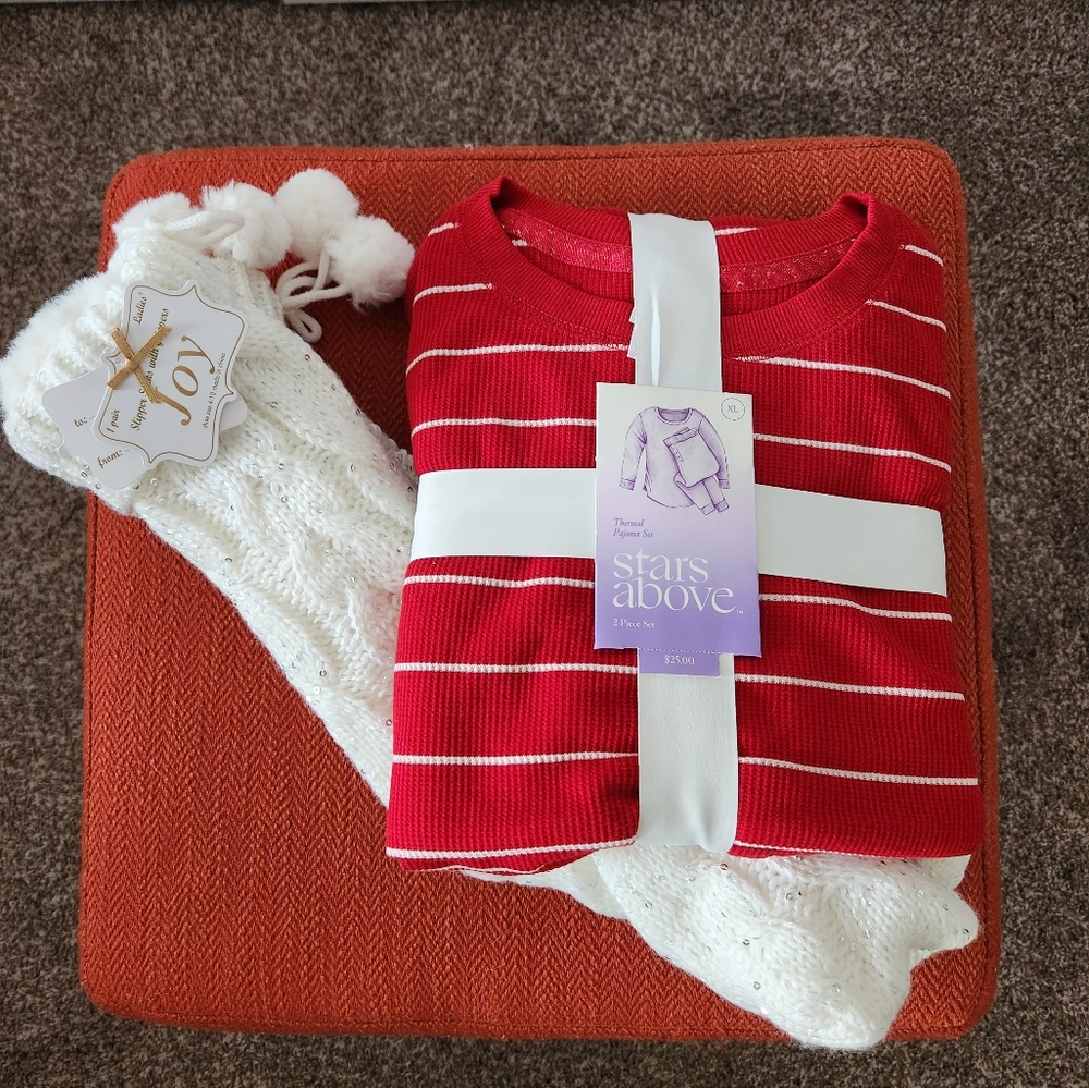 Bundle NWT Ladies PJ set and Pair of Slippers